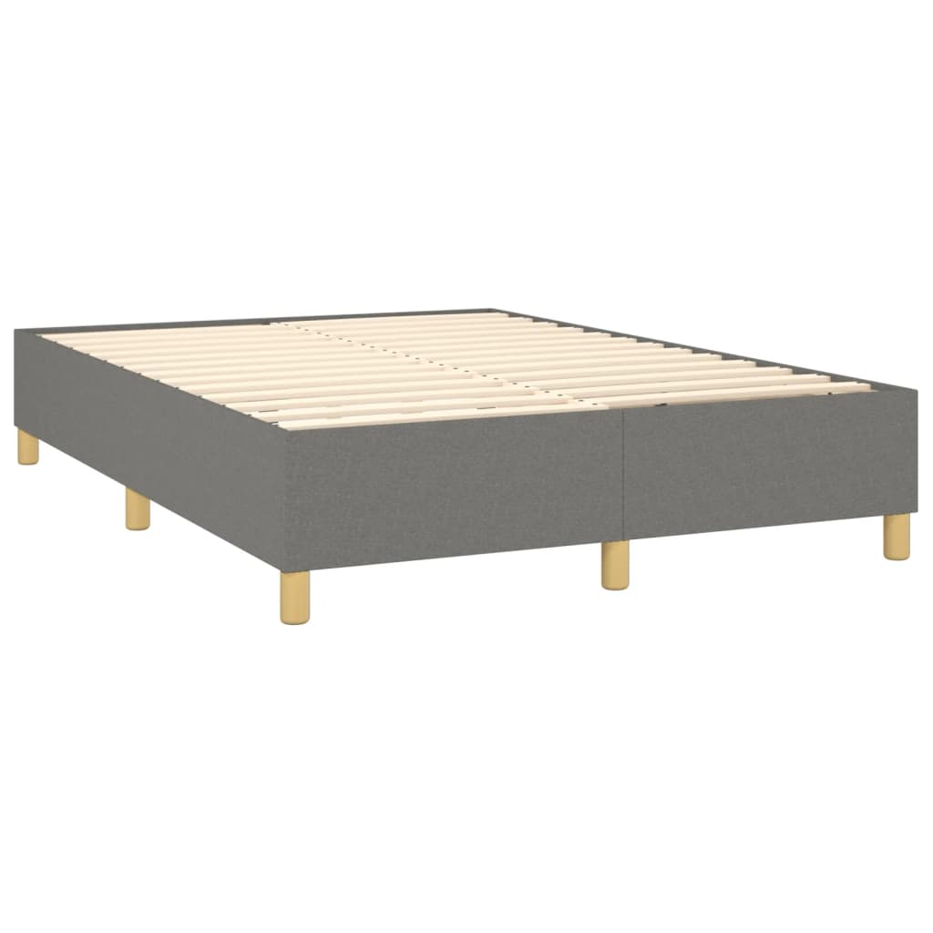 Krevet s oprugama i madracem tamnosivi 140x190 cm od tkanine