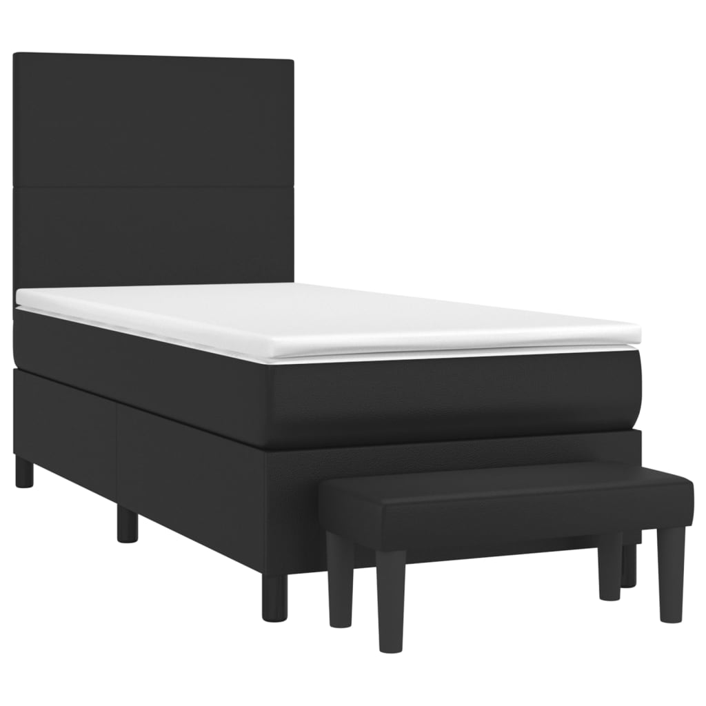 Krevet s oprugama i madracem crni 100x200 cm od umjetne kože