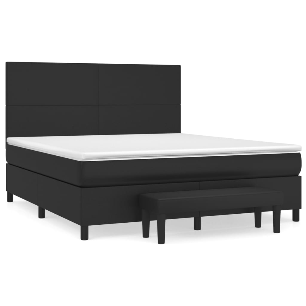 Krevet s oprugama i madracem crni 160 x 200 cm od umjetne kože