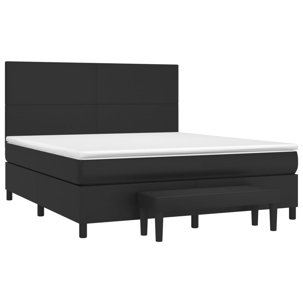 Krevet s oprugama i madracem crni 160 x 200 cm od umjetne kože