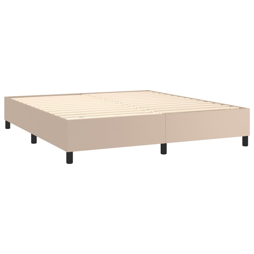Krevet box spring s madracem cappuccino 180x200 cm umjetna koža