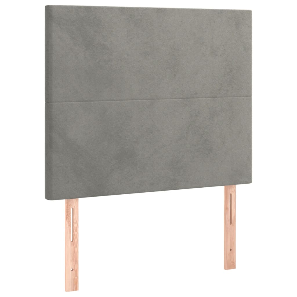 Box spring krevet s madracem svjetlosivi 90x190 cm baršunasti