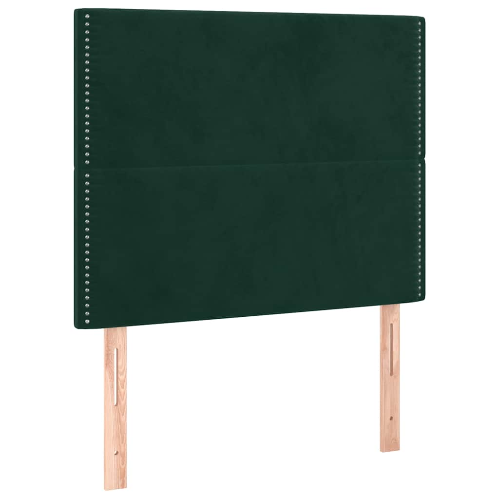 Box spring krevet s madracem tamnozeleni 90x190 cm baršunasti