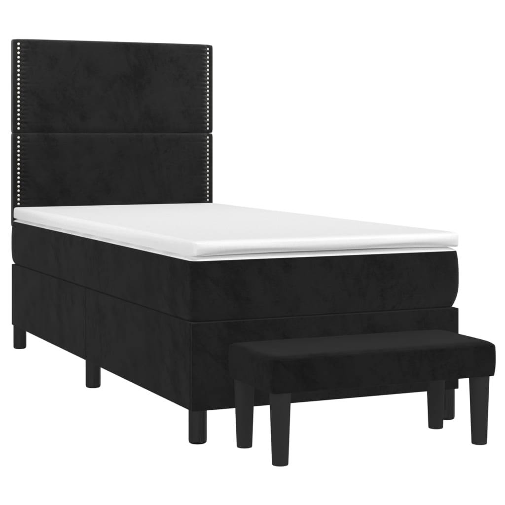 Box spring krevet s madracem crni 100x200 cm baršunasti