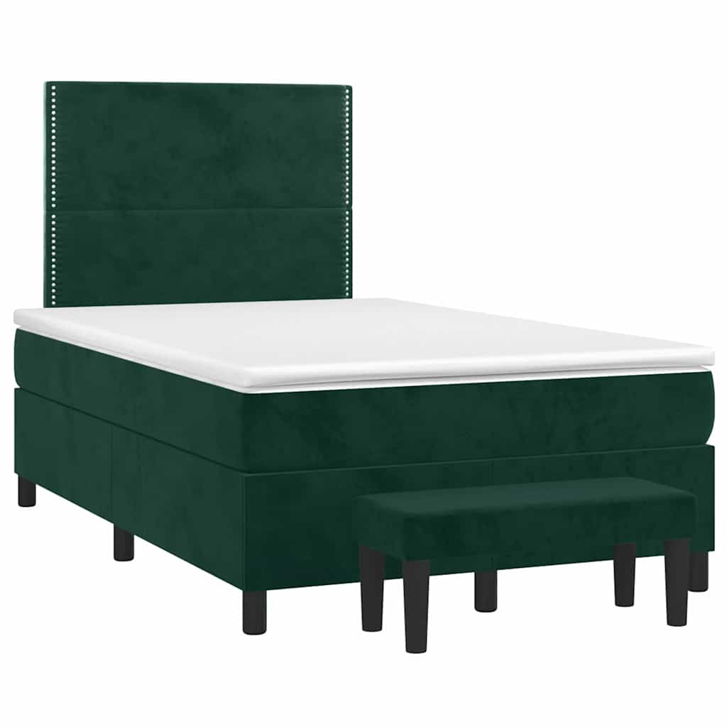 Box spring krevet s madracem tamnozeleni 120x200 cm baršunasti