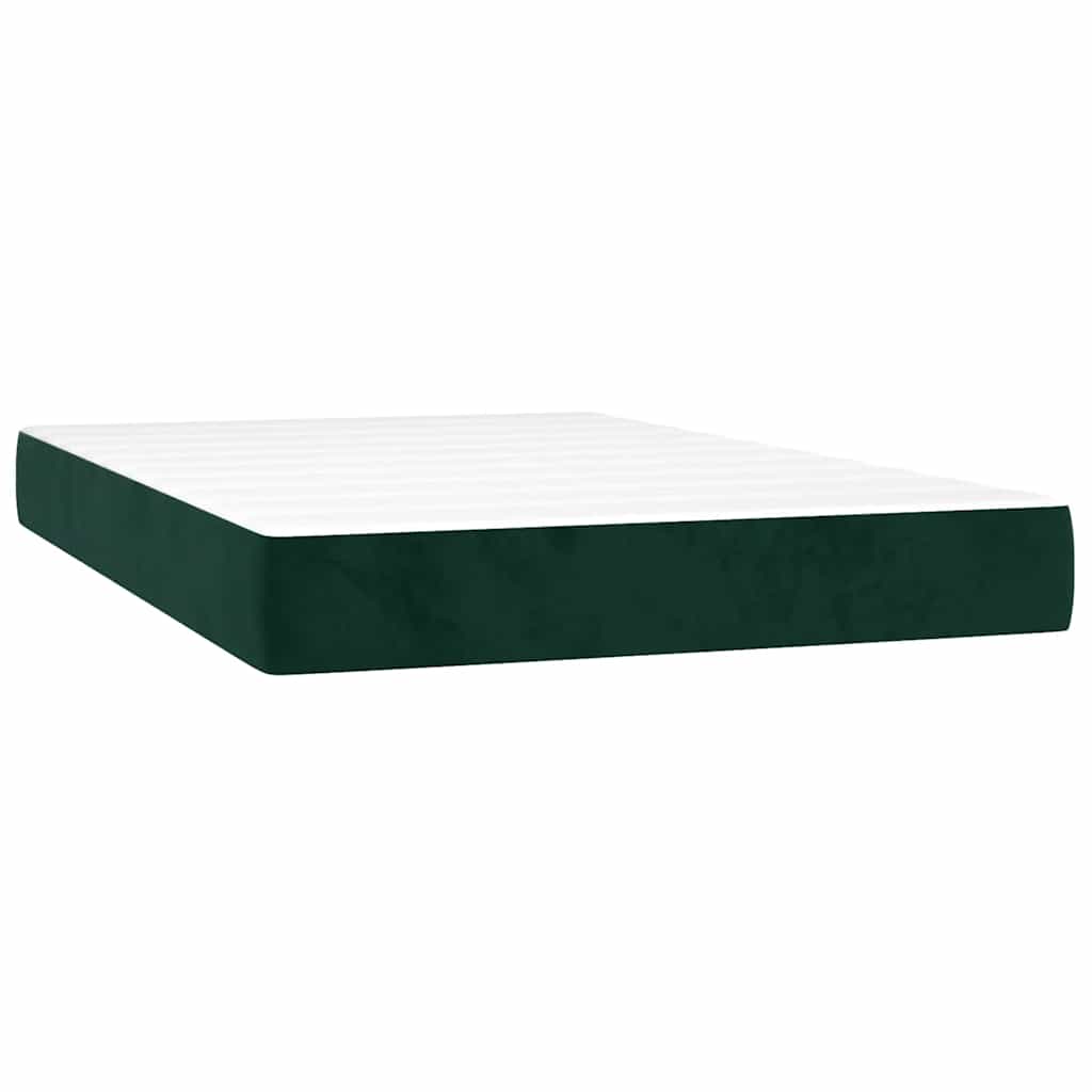 Box spring krevet s madracem tamnozeleni 120x200 cm baršunasti