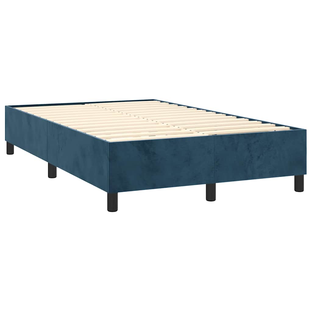 Box spring krevet s madracem tamnoplavi 120 x 200 cm baršunasti