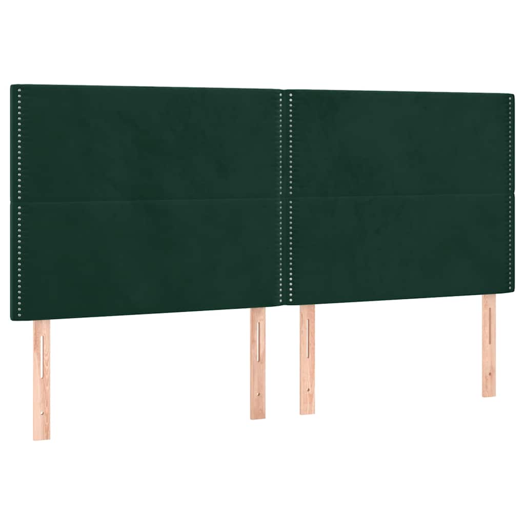 Krevet s oprugama i madracem tamnozeleni 180x200 cm baršunasti
