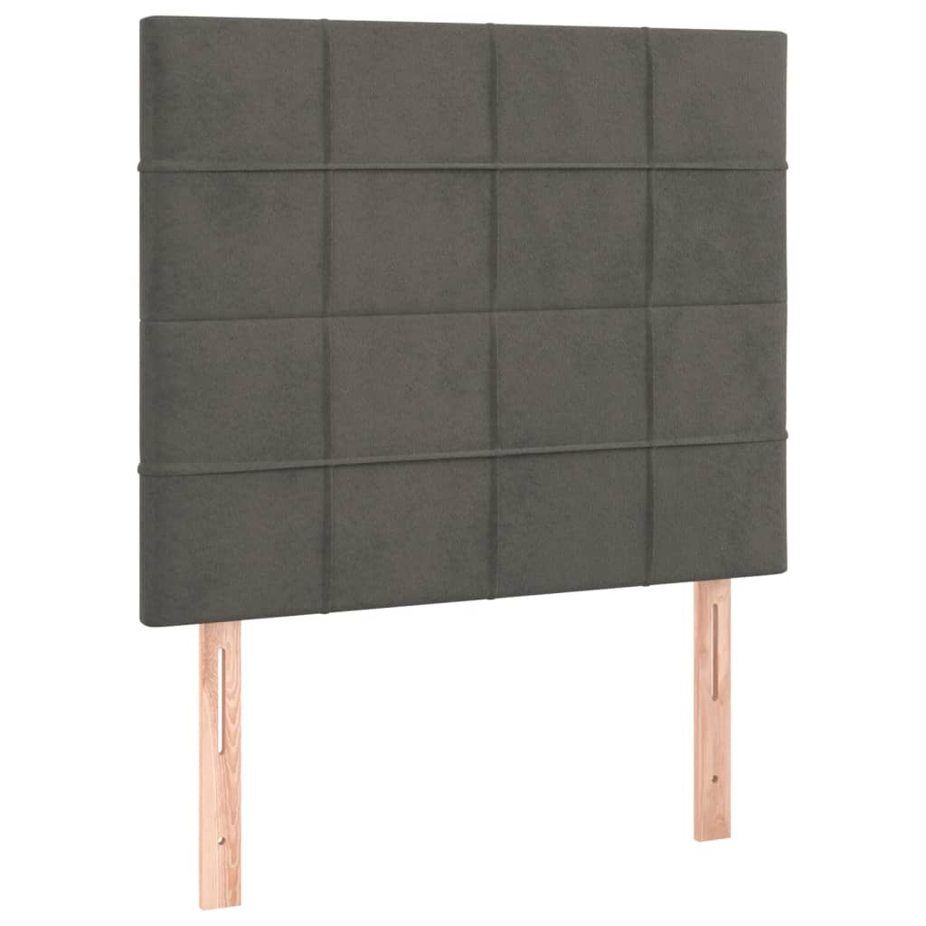 Box spring krevet s madracem tamnosivi 80 x 200 cm baršunasti