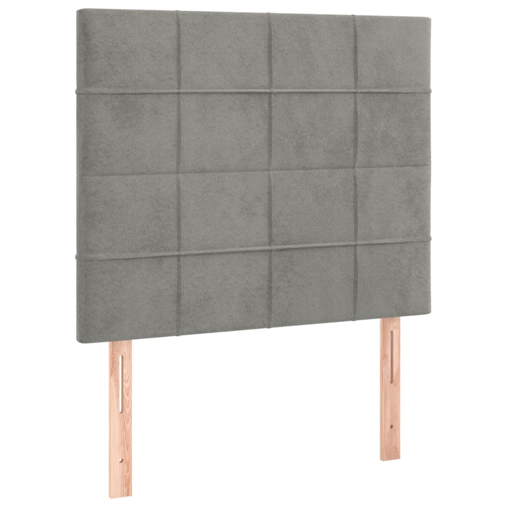 Box spring krevet s madracem svjetlosivi 90x190 cm baršunasti