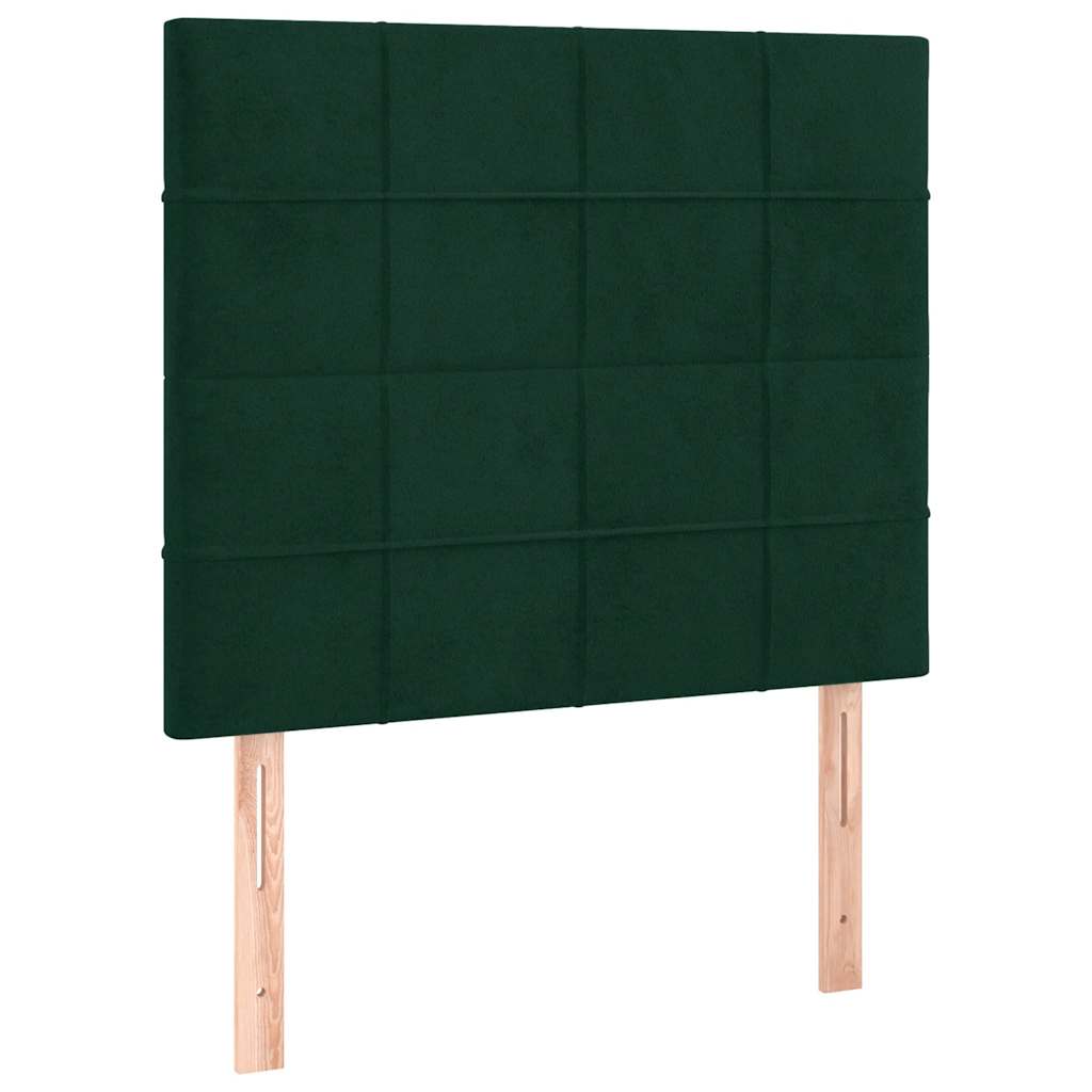 Box spring krevet s madracem tamnozeleni 90x190 cm baršunasti