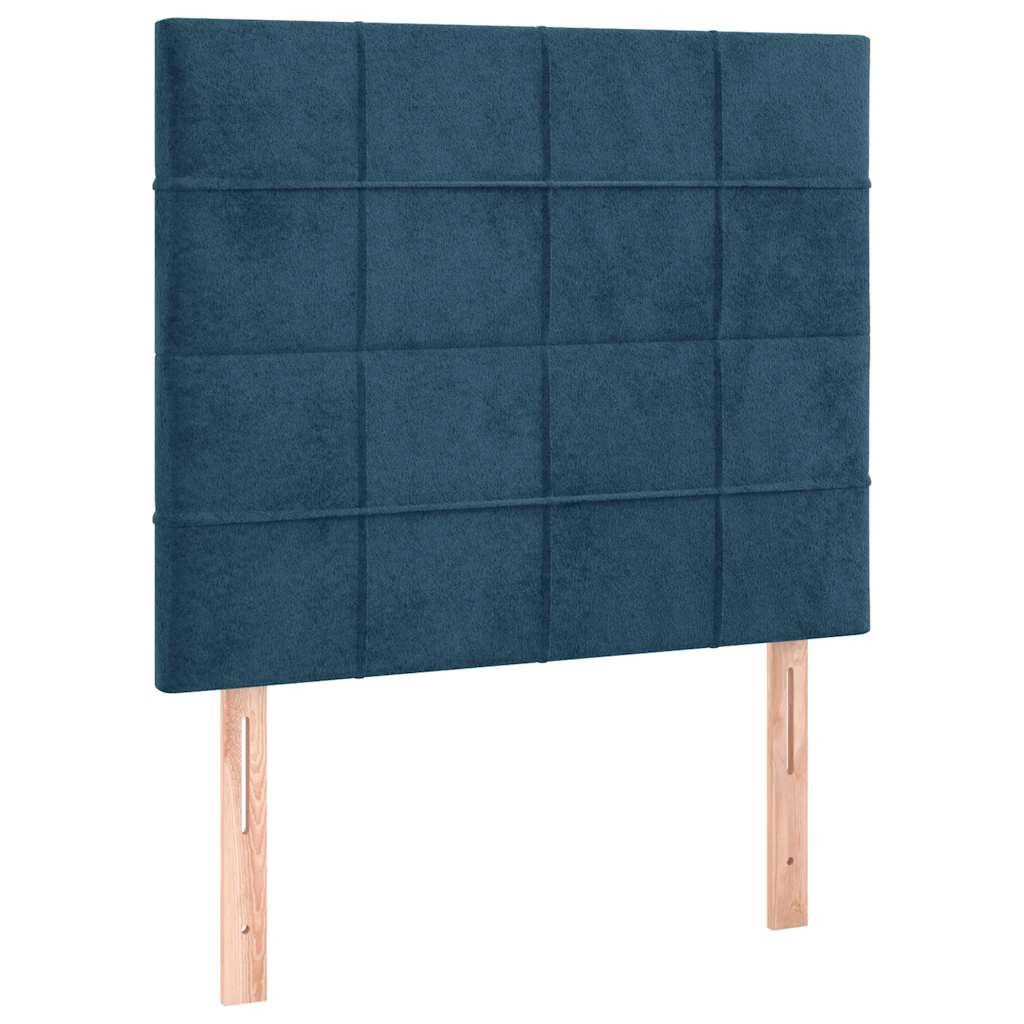 Box spring krevet s madracem tamnoplavi 90x190 cm baršunasti