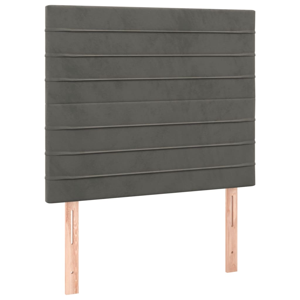 Box spring krevet s madracem tamnosivi 120 x 200 cm baršunasti
