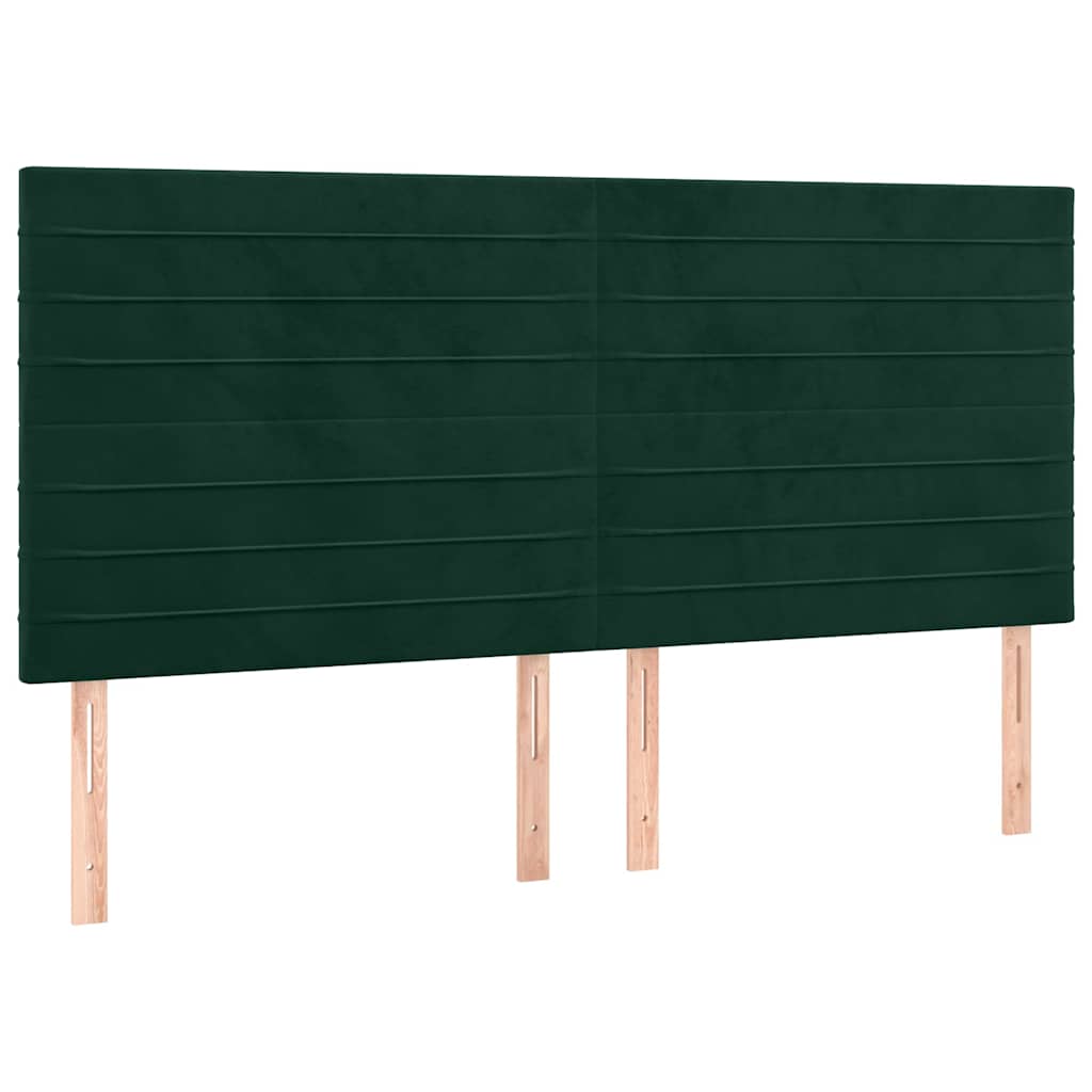 Krevet s oprugama i madracem tamnozeleni 160x200 cm baršunasti