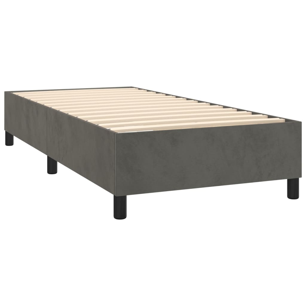 Box spring krevet s madracem tamnosivi 100x200 cm baršunasti