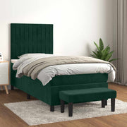 Box spring krevet s madracem tamnozeleni 100x200 cm baršunasti