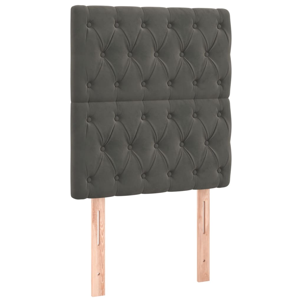 Box spring krevet s madracem tamnosivi 80 x 200 cm baršunasti
