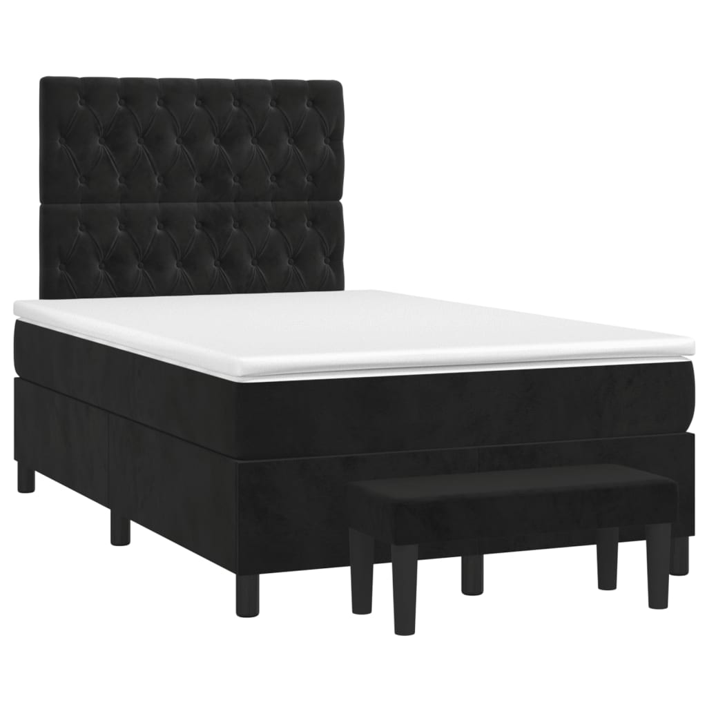 Box spring krevet s madracem crni 120 x 200 cm baršunasti