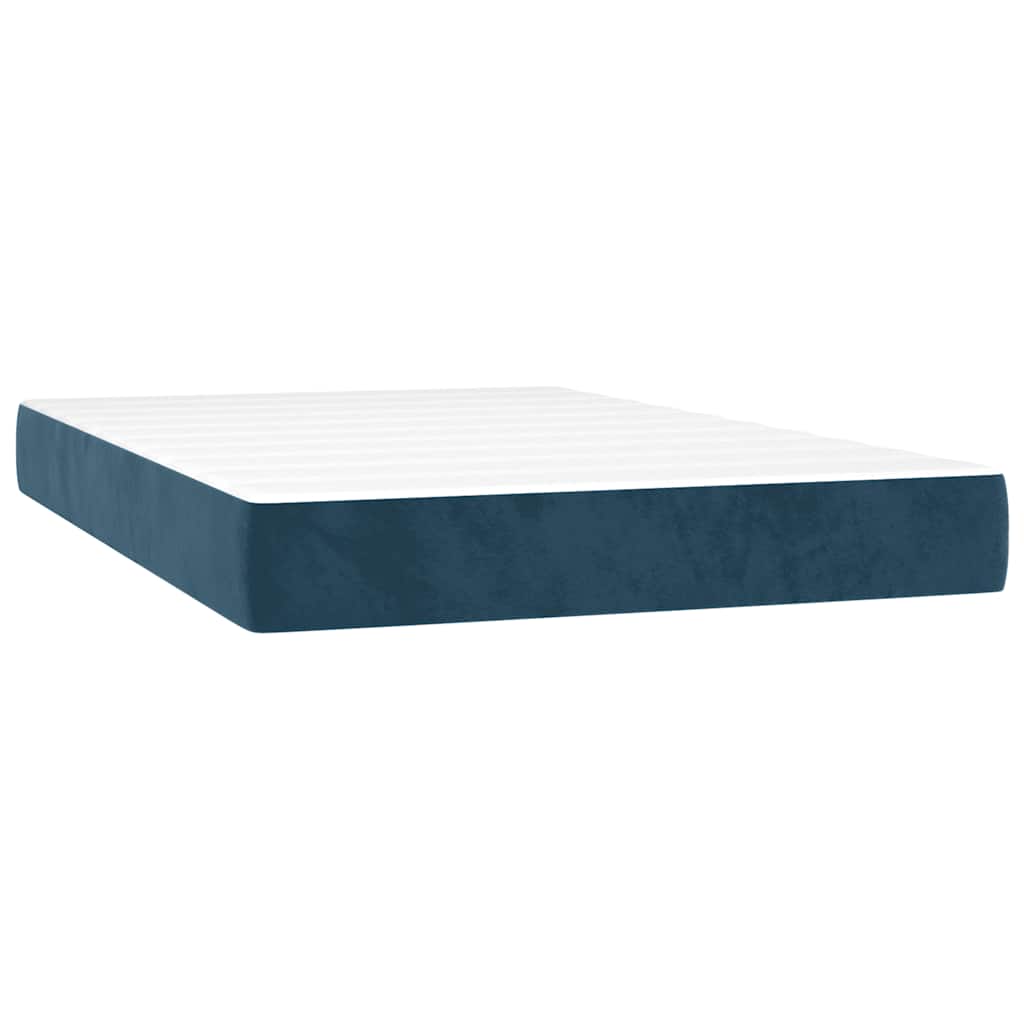 Box spring krevet s madracem tamnoplavi 120 x 200 cm baršunasti