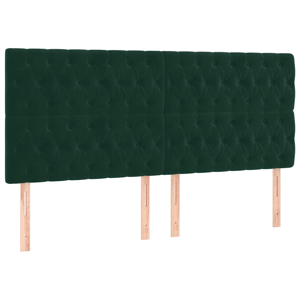 Krevet s oprugama i madracem tamnozeleni 180x200 cm baršunasti