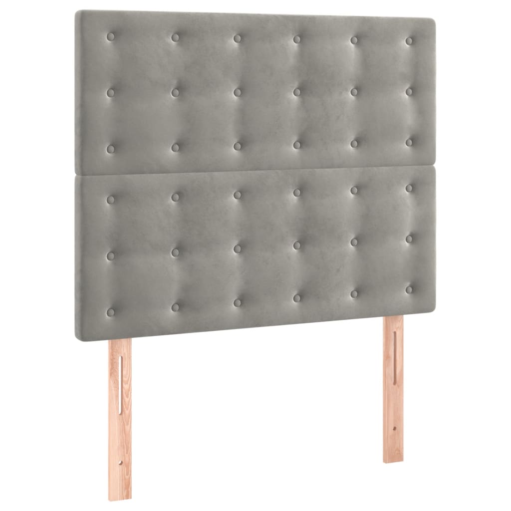 Box spring krevet s madracem svjetlosivi 80 x 200 cm baršunasti
