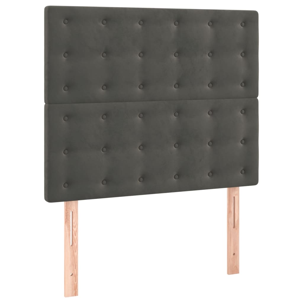Box spring krevet s madracem tamnosivi 90x190 cm baršunasti