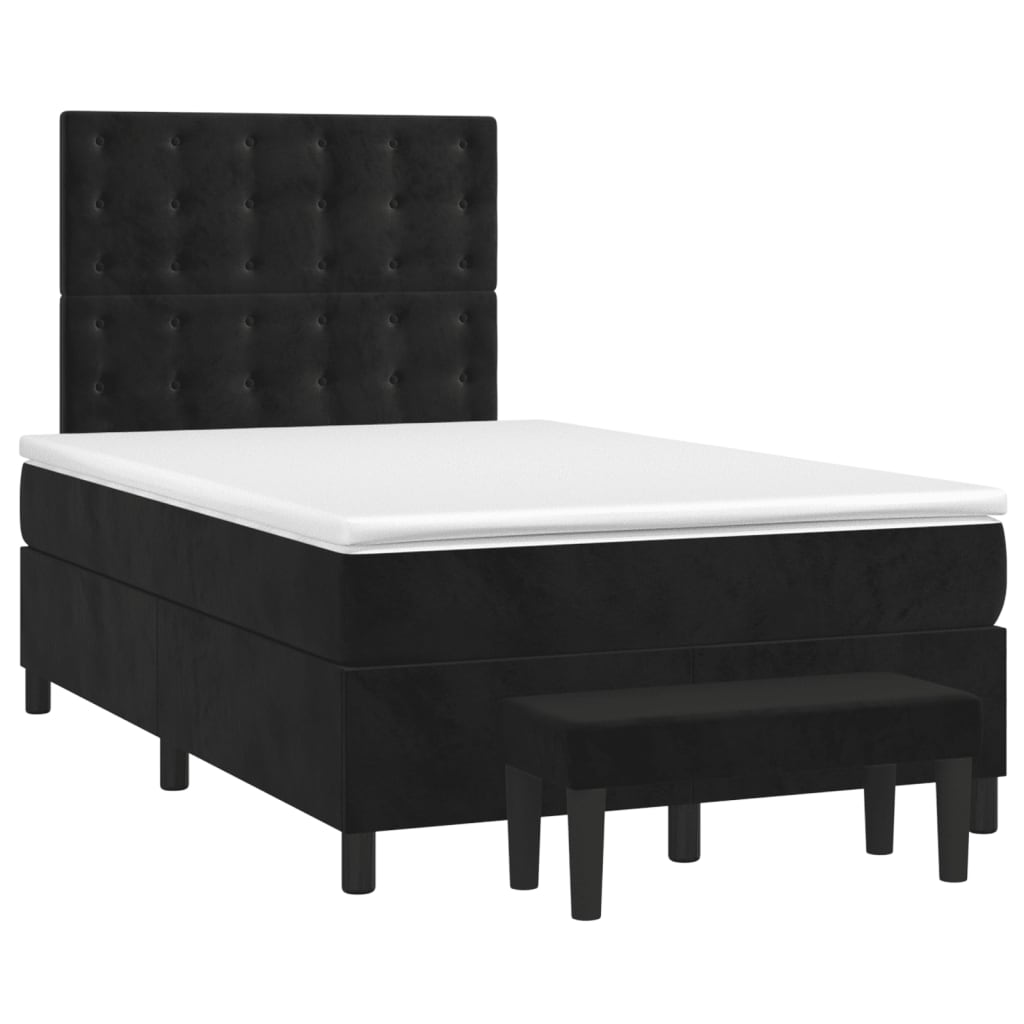 Box spring krevet s madracem crni 120 x 200 cm baršunasti