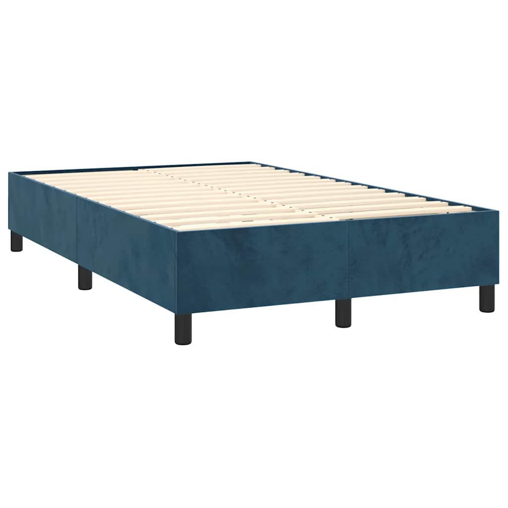 Box spring krevet s madracem tamnoplavi 120 x 200 cm baršunasti