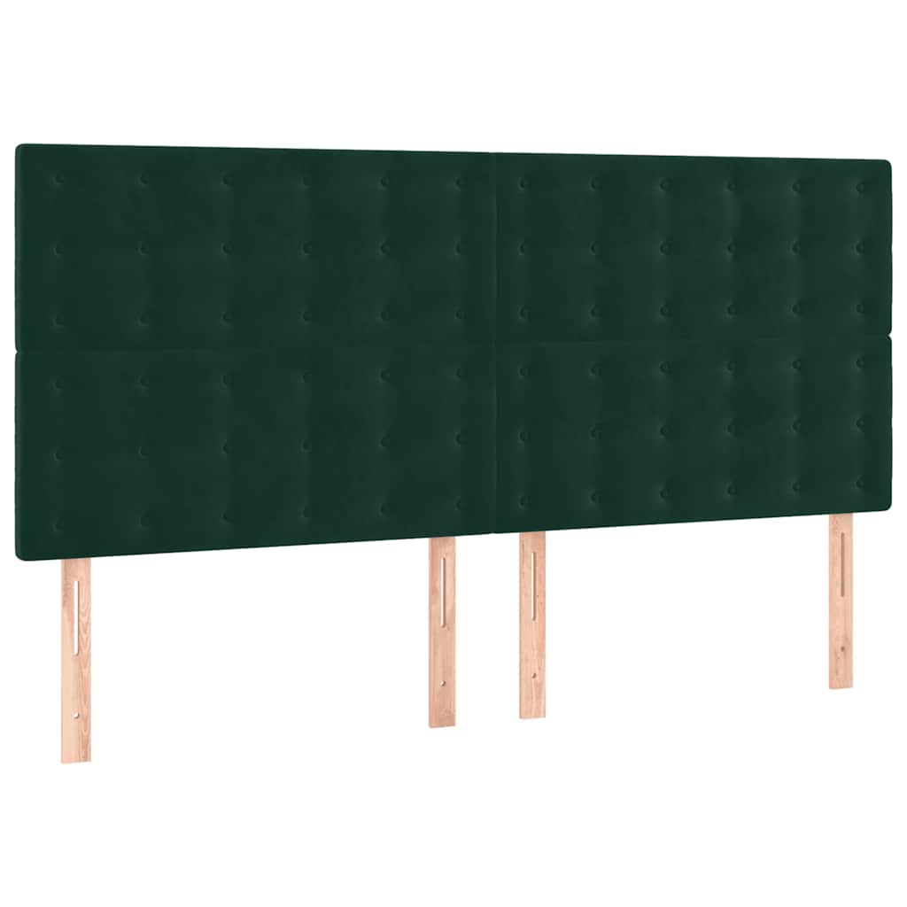 Krevet s oprugama i madracem tamnozeleni 180x200 cm baršunasti