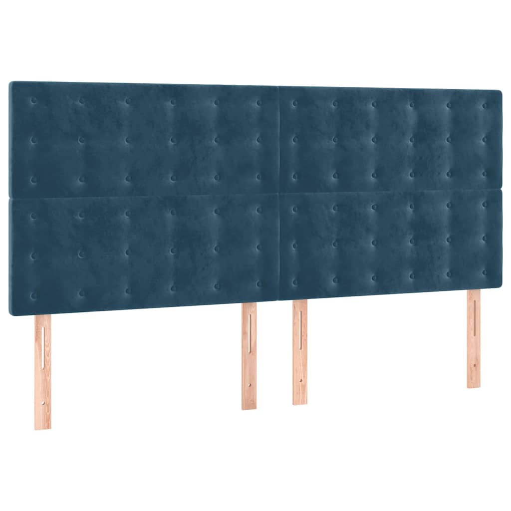 Krevet s oprugama i madracem tamnoplavi 180x200 cm baršunasti