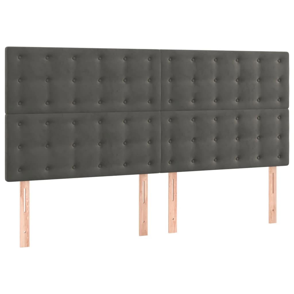 Krevet s oprugama i madracem tamnosivi 200x200 cm baršunasti