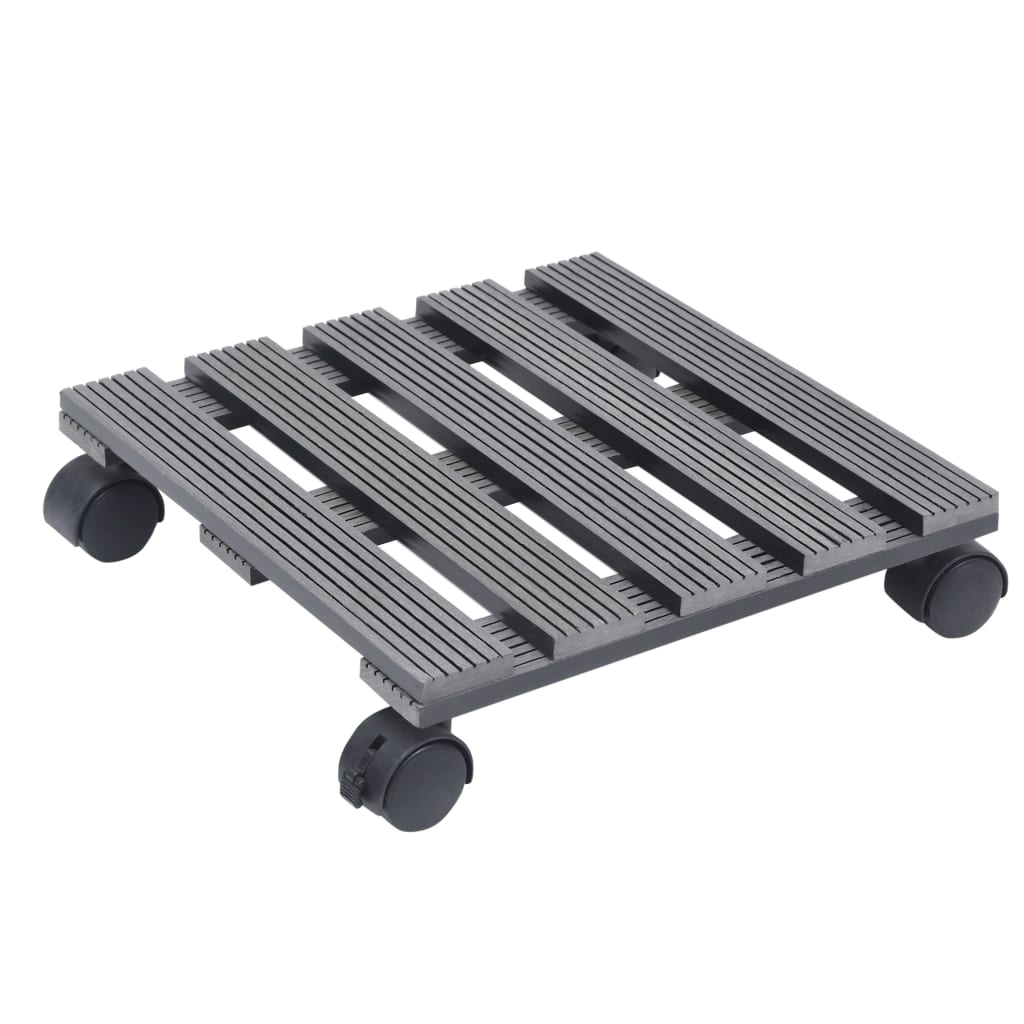 Kolica za biljke 4 kom siva 30 x 30 x 7,5 cm WPC