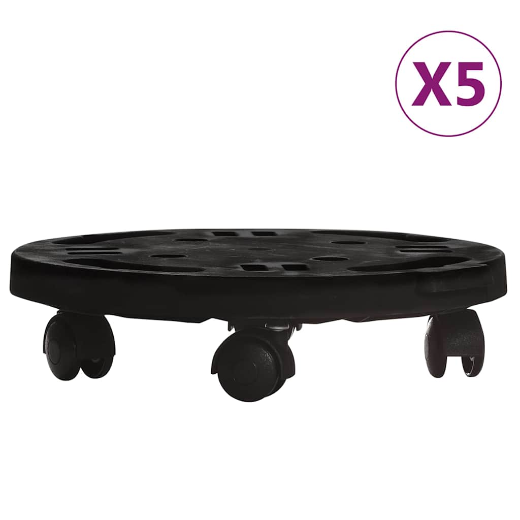 Kolica za biljke s kotačima 5 kom promjer 30 cm crna 170 kg