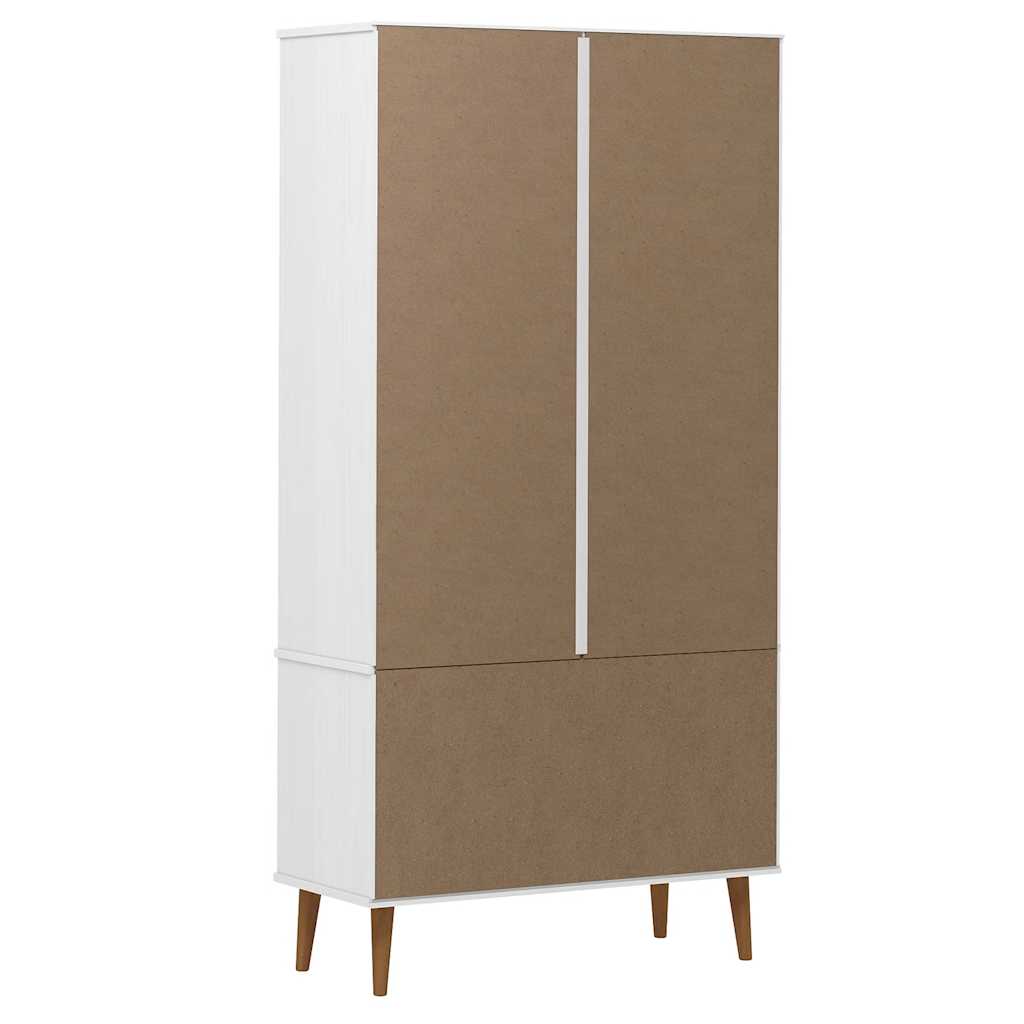 Vitrina MOLDE bijela 90 x 35 x 175 cm od masivne borovine