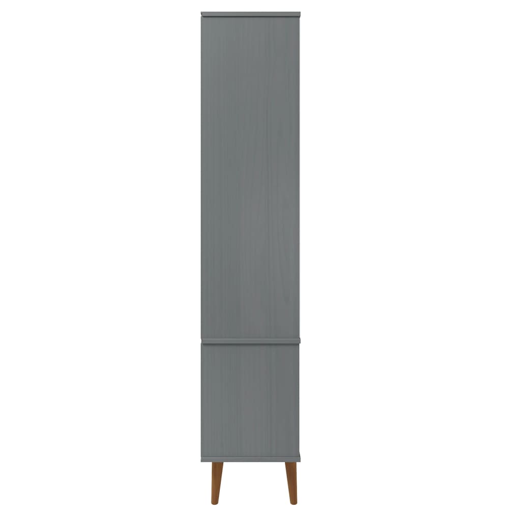 Vitrina MOLDE siva 90 x 35 x 175 cm od masivne borovine