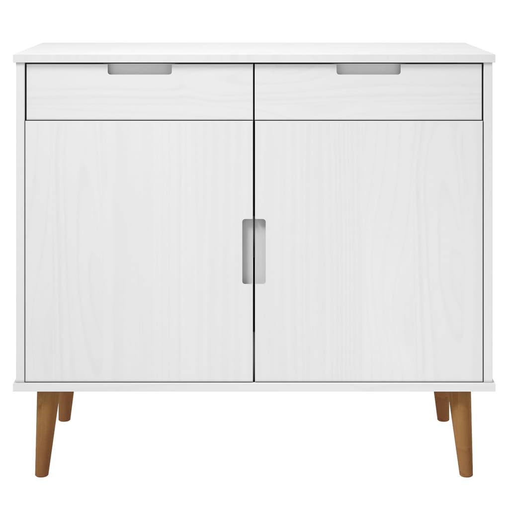 Komoda MOLDE bijela 90 x 40 x 80 cm od masivne borovine