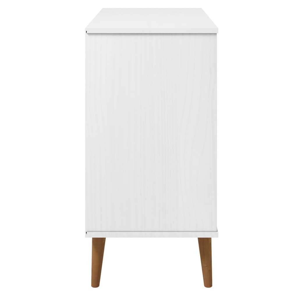 Komoda MOLDE bijela 90 x 40 x 80 cm od masivne borovine