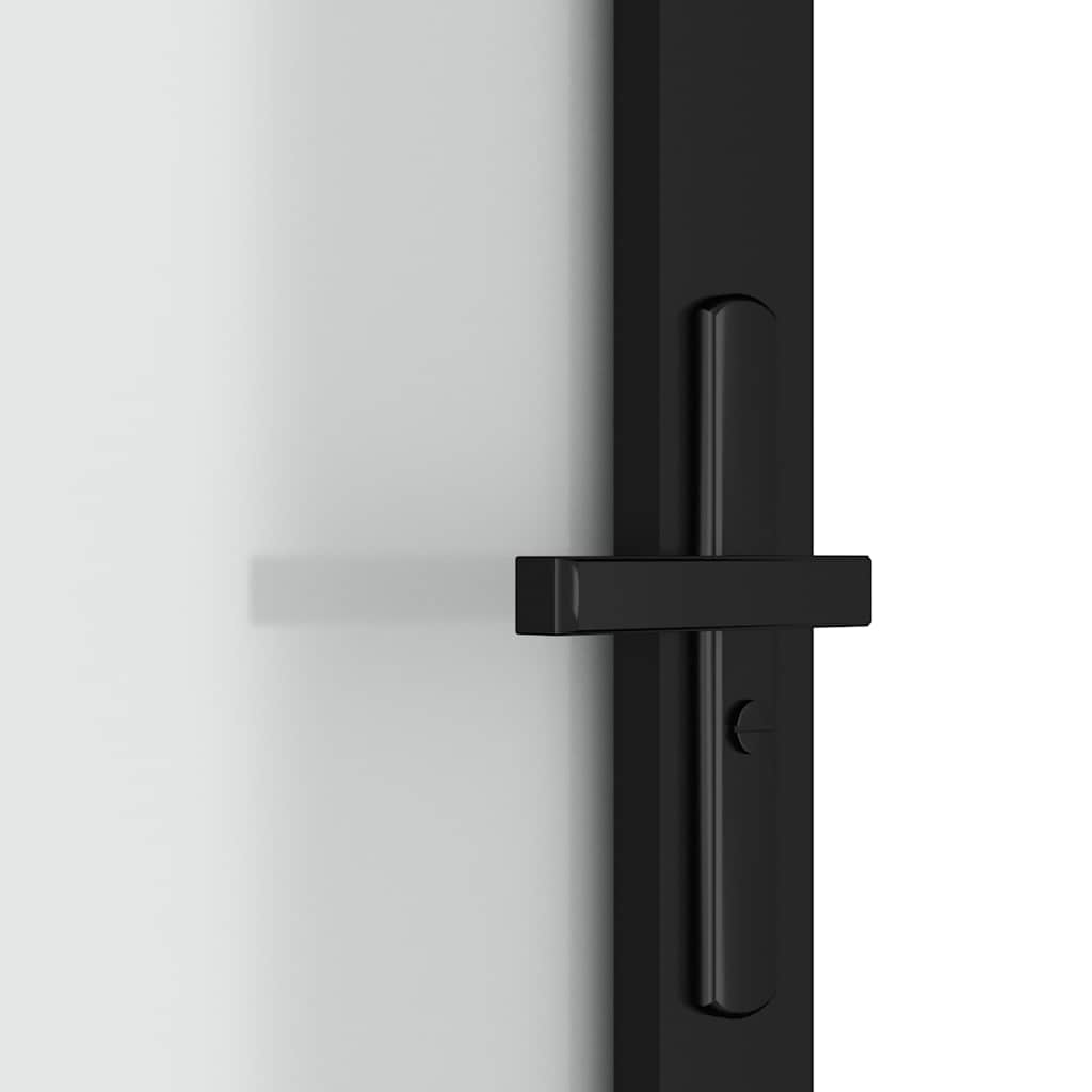 Unutarnja vrata 93 x 201,5 cm crna od mat stakla i aluminija