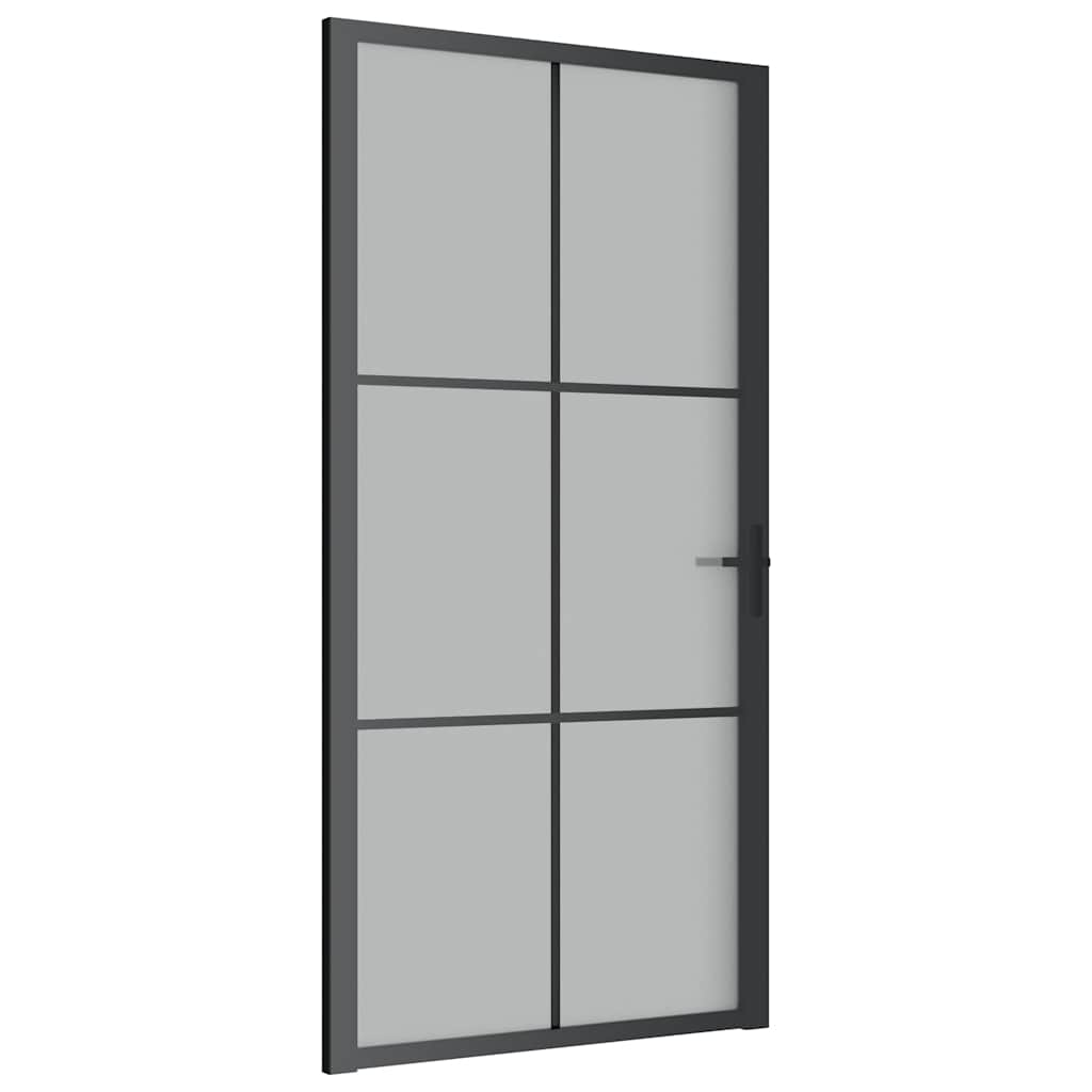Unutarnja vrata 102,5 x 201,5 cm crna od mat stakla i aluminija