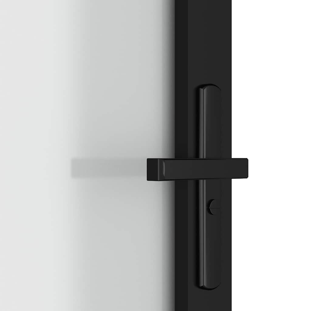 Unutarnja vrata 102,5 x 201,5 cm crna od mat stakla i aluminija