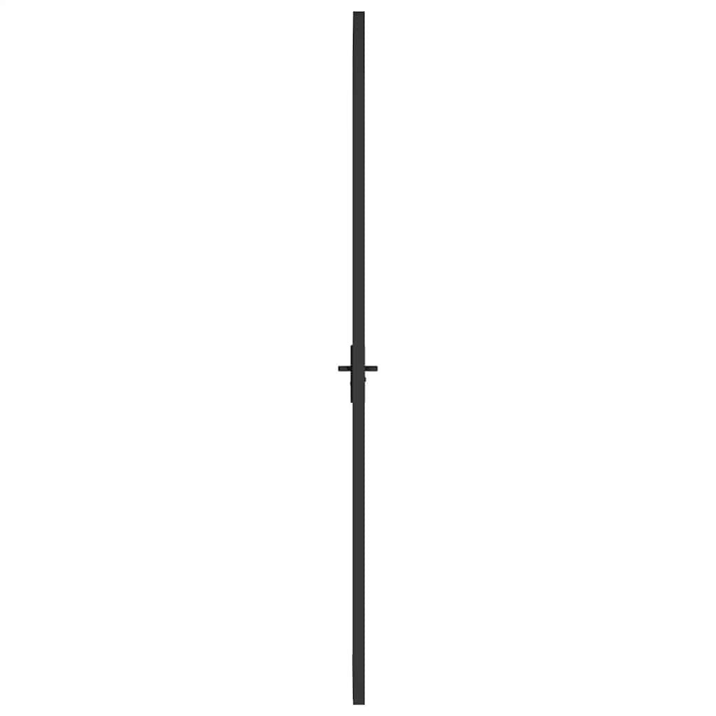 Unutarnja vrata 93 x 201,5 cm crna od ESG stakla i aluminija