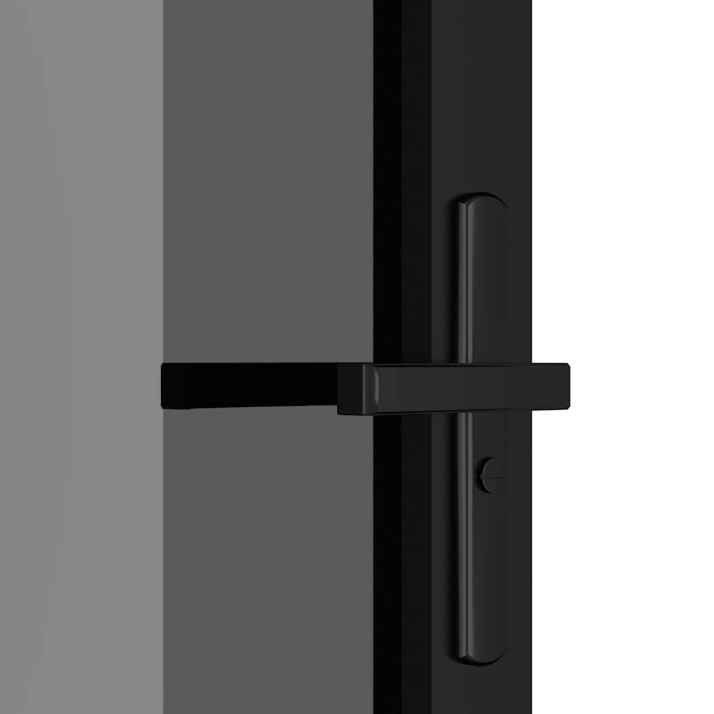 Unutarnja vrata 93 x 201,5 cm crna od ESG stakla i aluminija