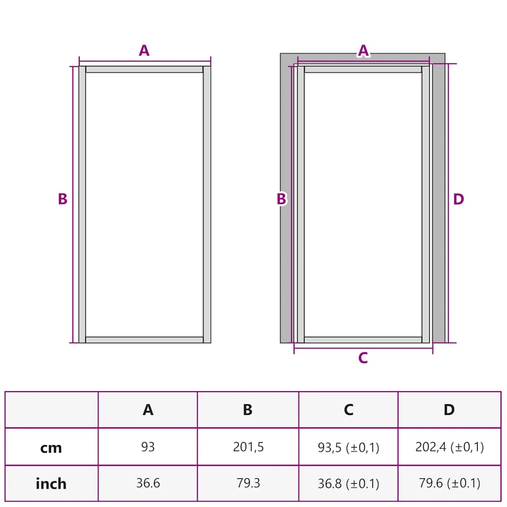 Unutarnja vrata 93 x 201,5 cm crna od ESG stakla i aluminija