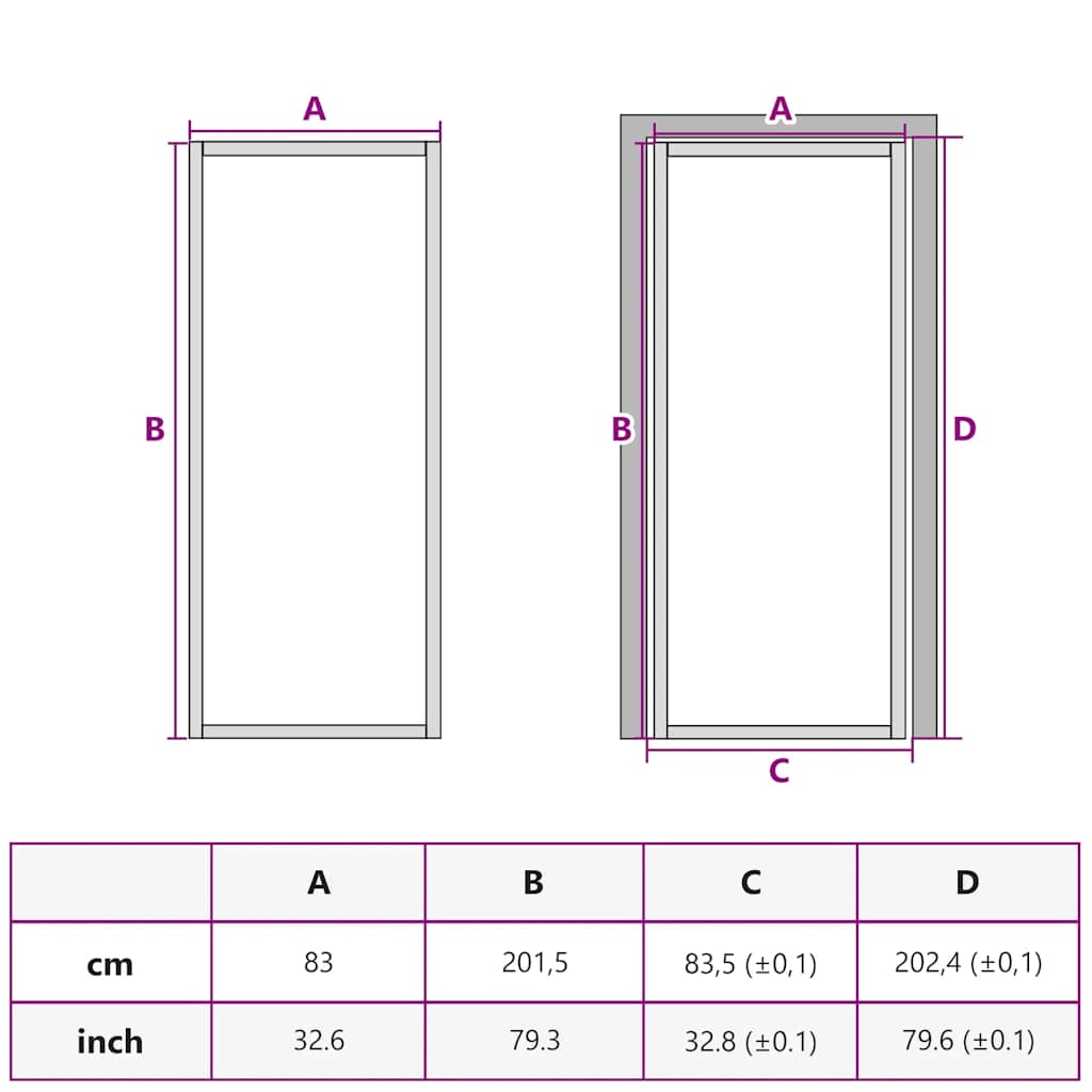 Unutarnja vrata 83 x 201,5 cm Bijela od mat stakla i aluminija