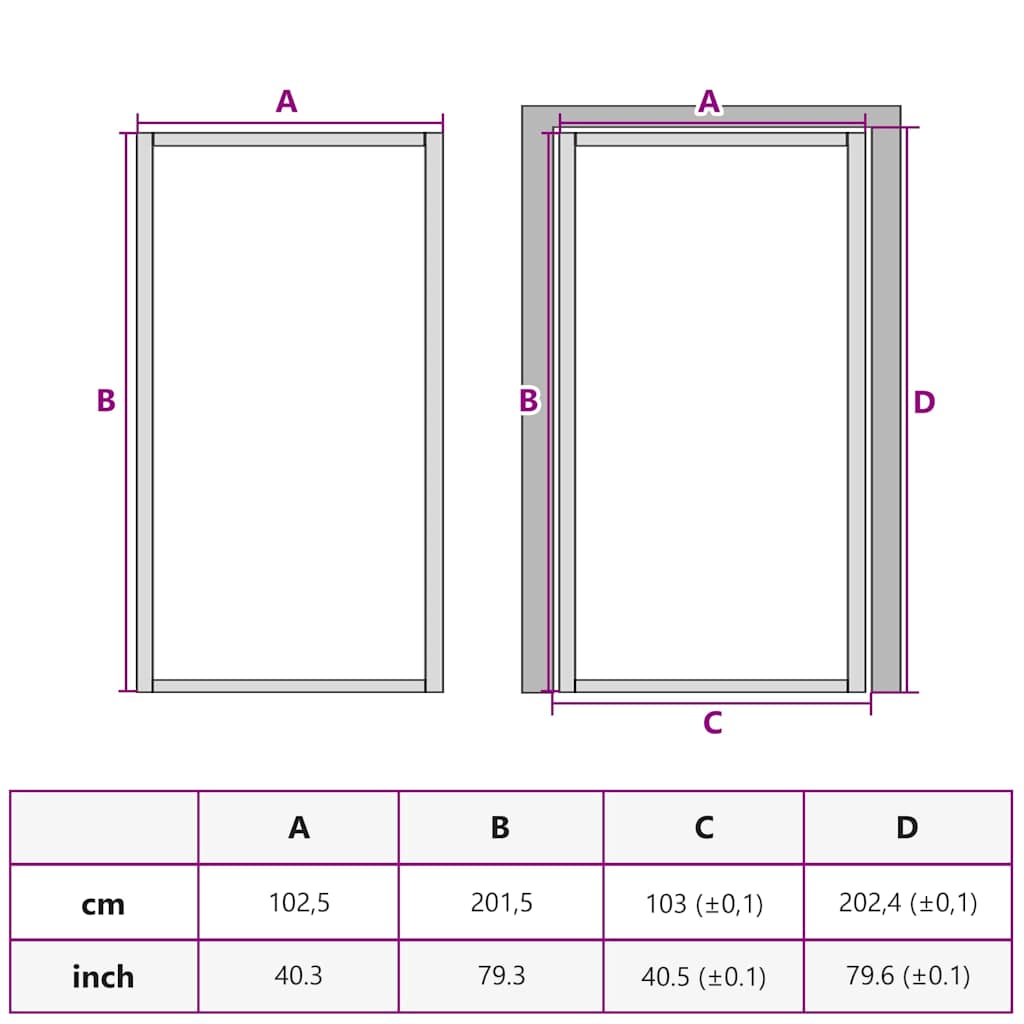 Unutarnja vrata 102,5x201,5 cm Bijela od mat stakla i aluminija