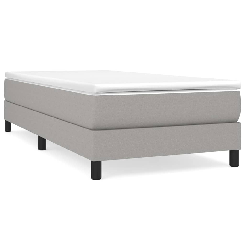 Box spring krevet s madracem svjetlosivi 90x190 cm od tkanine