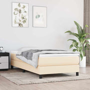 Krevet s oprugama i madracem krem 90 x 190 cm od tkanine