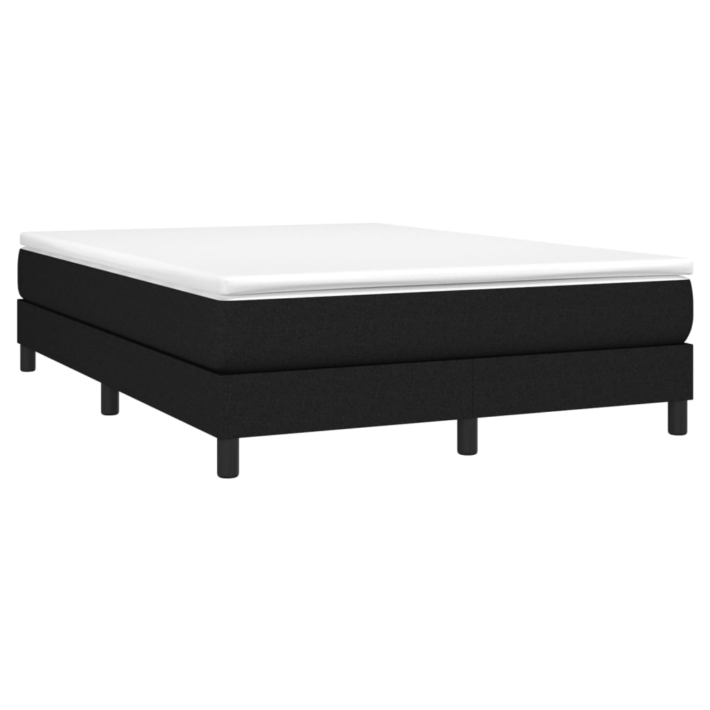 Krevet s oprugama i madracem crni 140 x 190 cm od tkanine