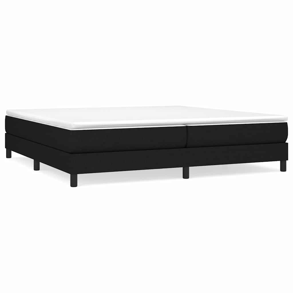 Krevet s oprugama i madracem crni 200x200 cm od tkanine