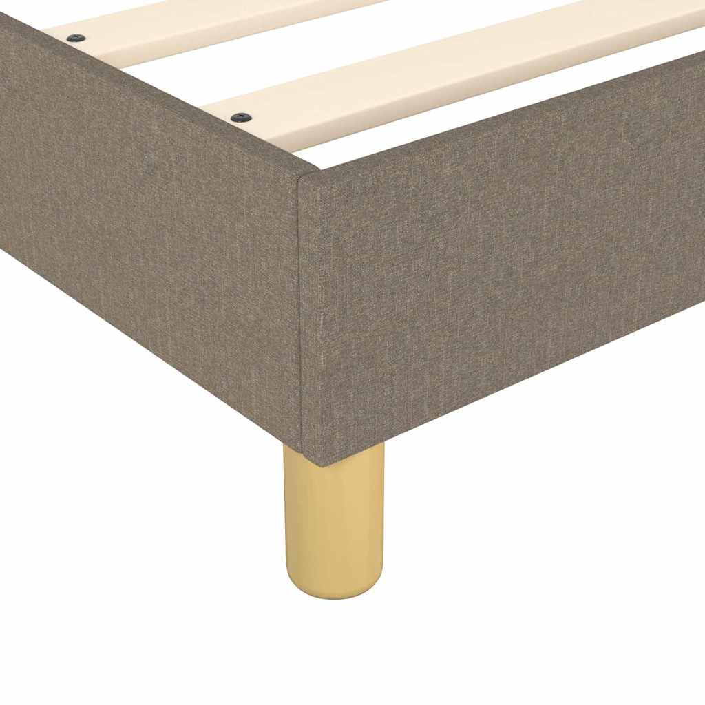 Krevet s oprugama i madracem smeđesivi 90x200 cm od tkanine